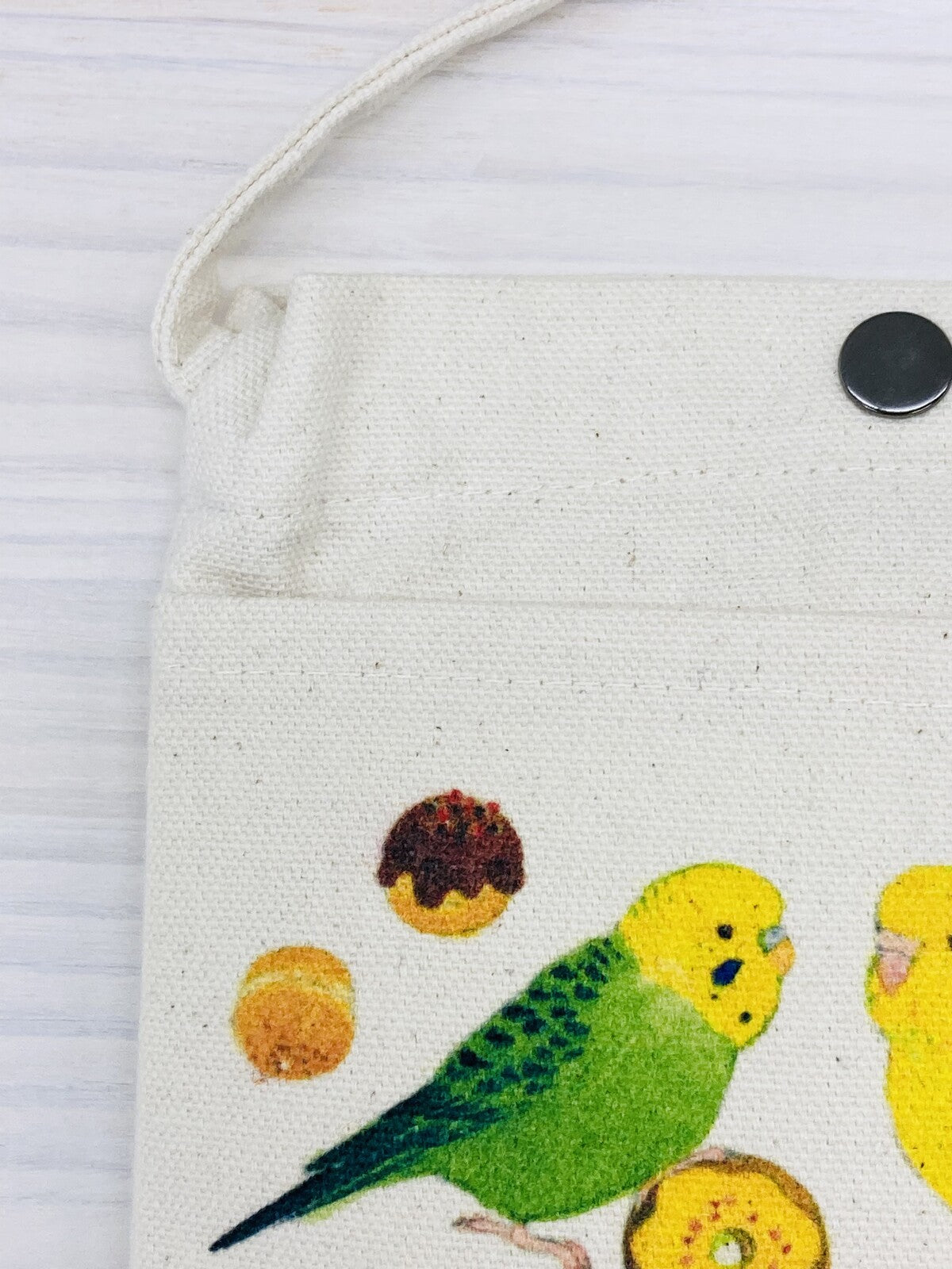 Budgie Donut Small Cotton Crossbody Bag