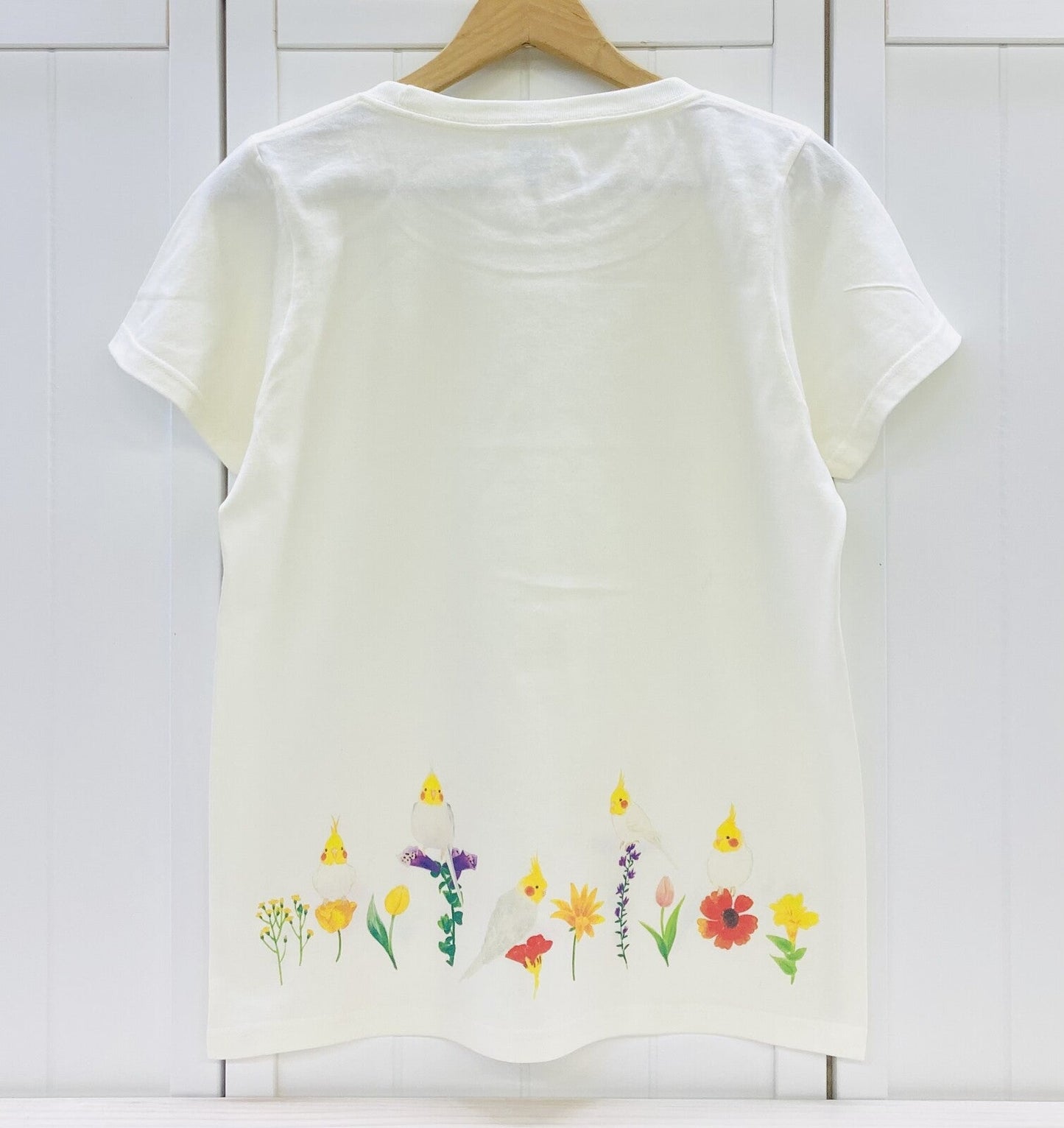 Cockatiel and Yellow Flower Women's T-shirt (Made to Order)
