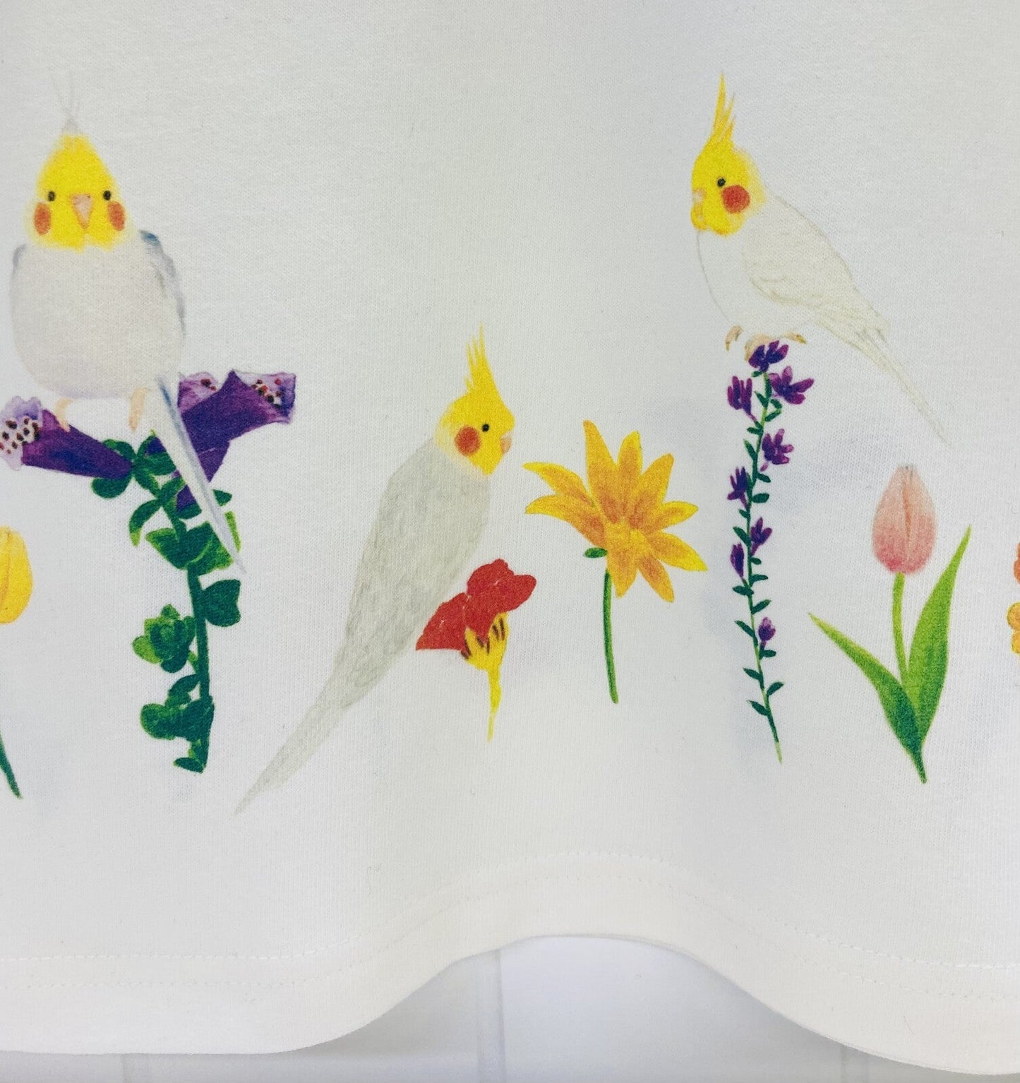 Cockatiel and Yellow Flower Women's T-shirt (Made to Order)
