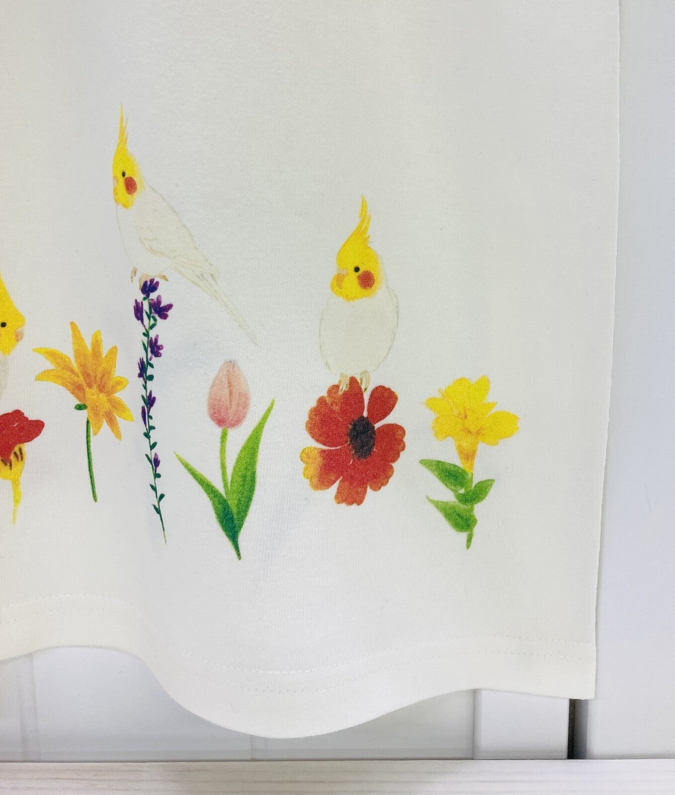 Cockatiel and Yellow Flower Women's T-shirt (Made to Order)