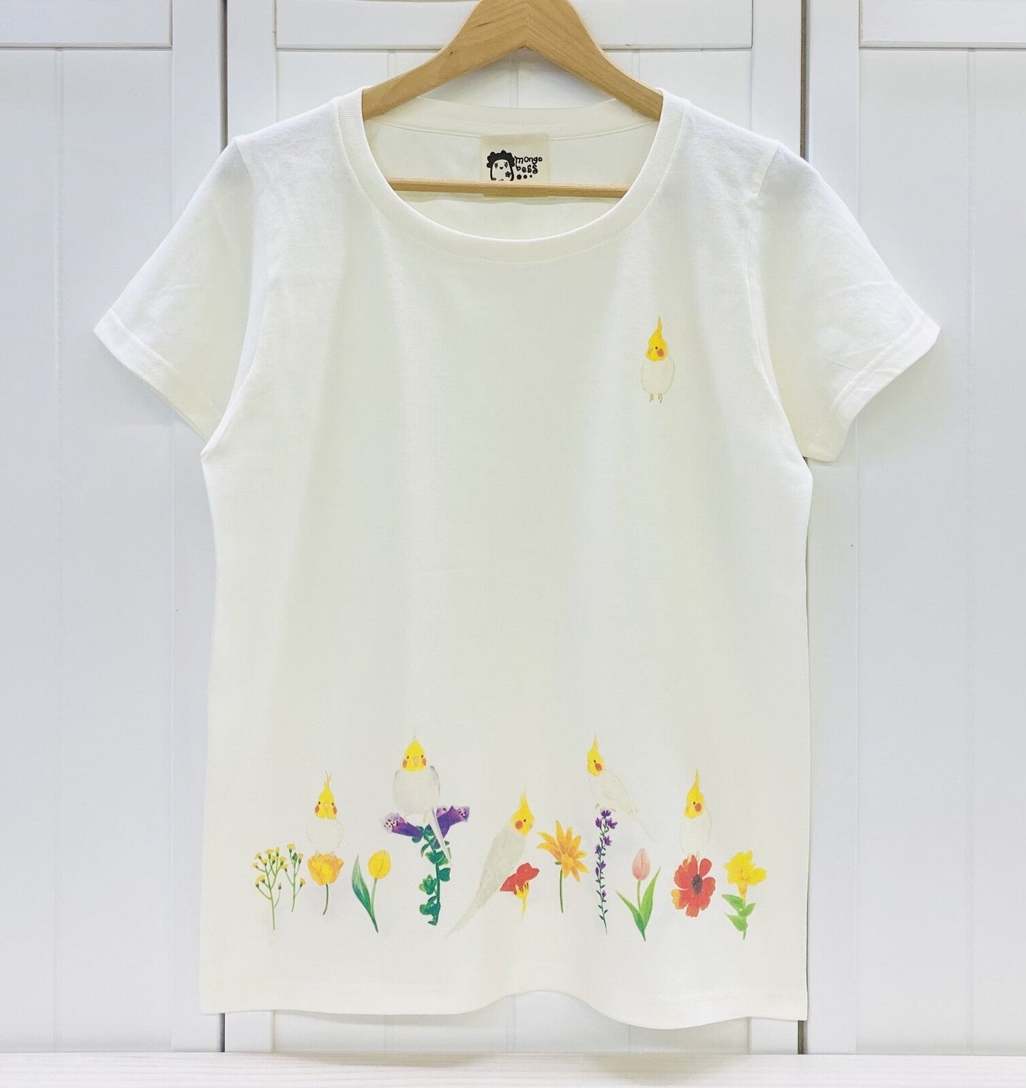 Cockatiel and Yellow Flower Women's T-shirt (Made to Order)