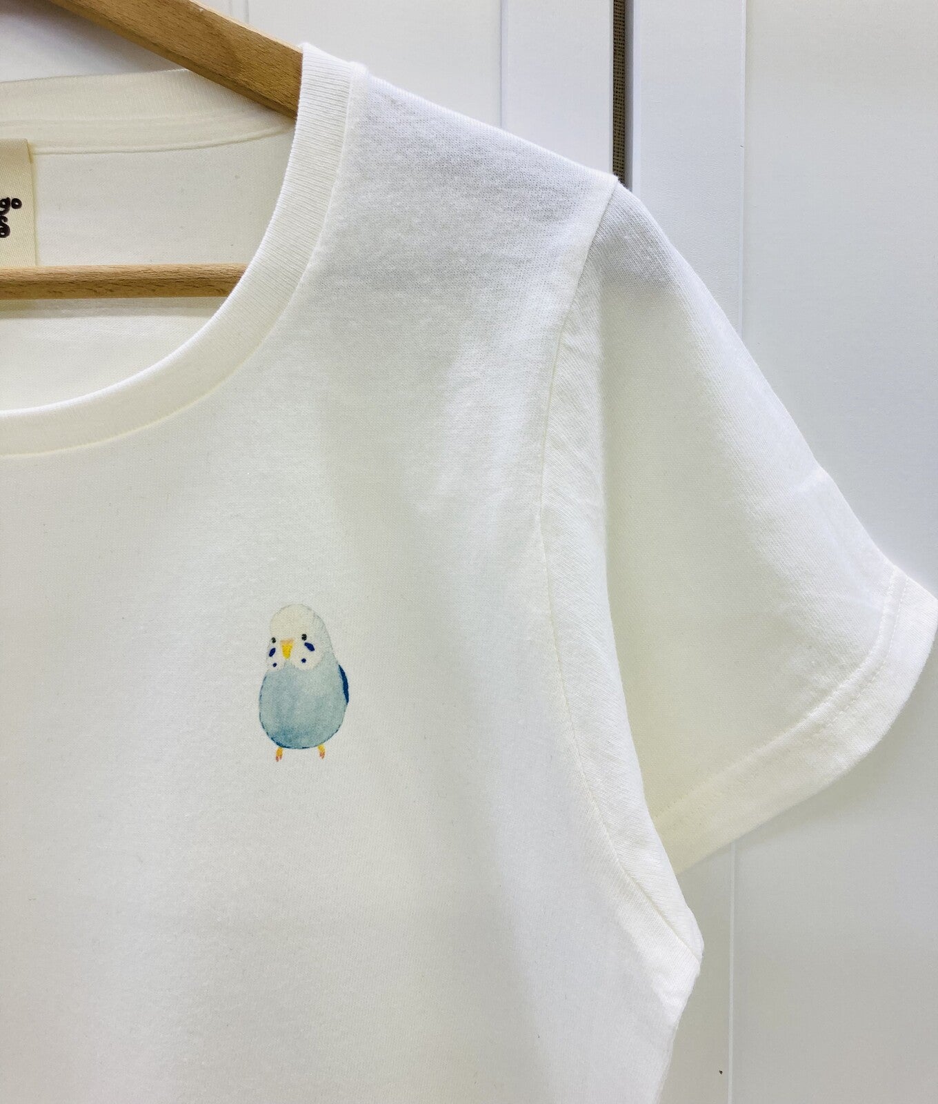 Budgie and Blue Flower Women's T-shirt (Made to Order)