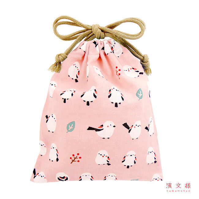 Long-tailed Tit Drawstring Bag Small - Sweet Birdie Boutique International
