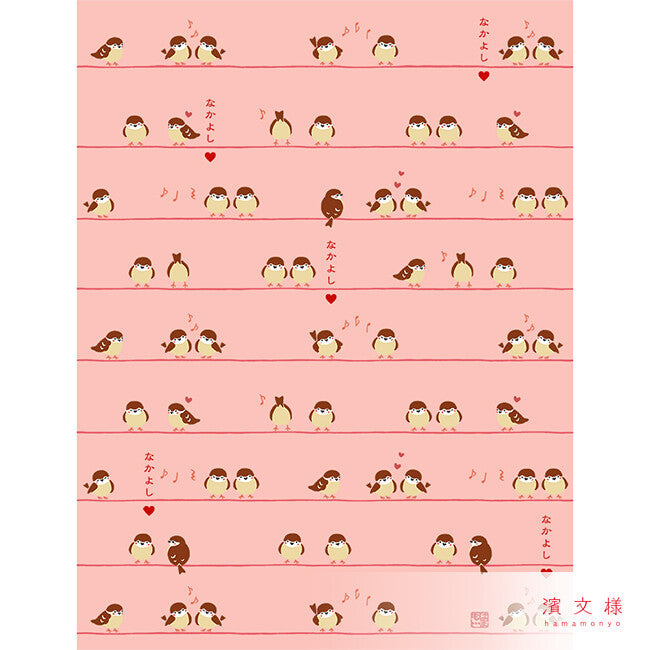 Sparrow  Tenugui Handkerchief Cloth
