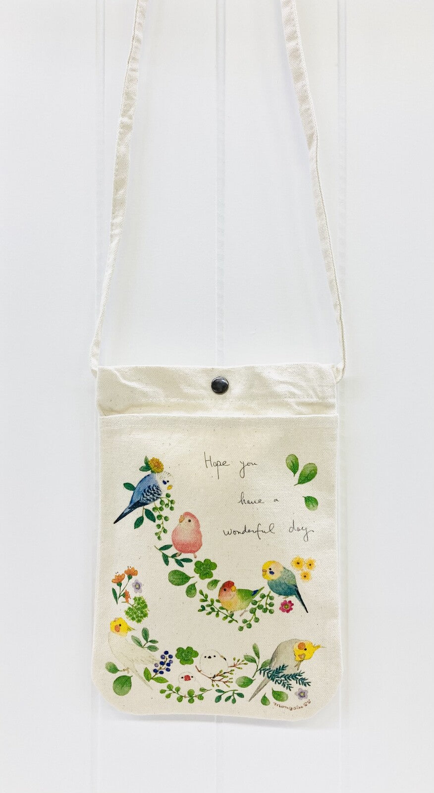 Bird Wreath Small Cotton Crossbody Bag