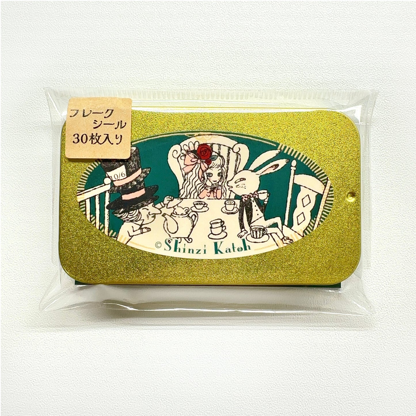 Alice in Wonderland Stickers Flakes in Tin Tea Party Shinzi Katoh Design