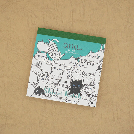 Cat Hill Memo Pad Green Shinzi Katoh Design