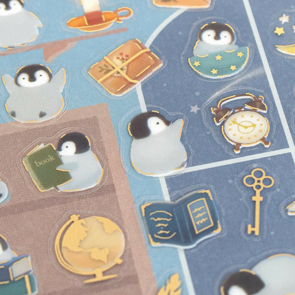 Penguin Stickers with Gold Accent