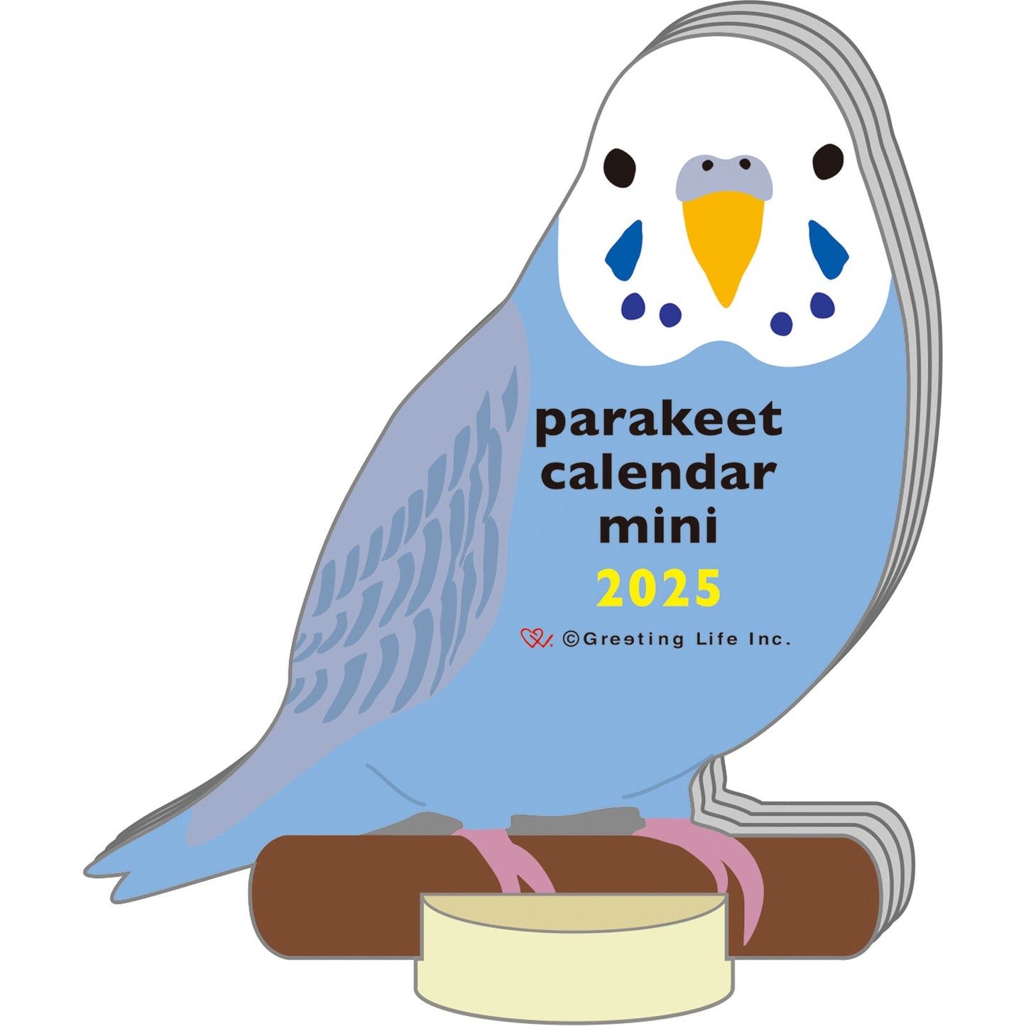 2025 Die Cut Calendar Parakeet Budgie Cockatiel Lovebird Mini Size Stand Type