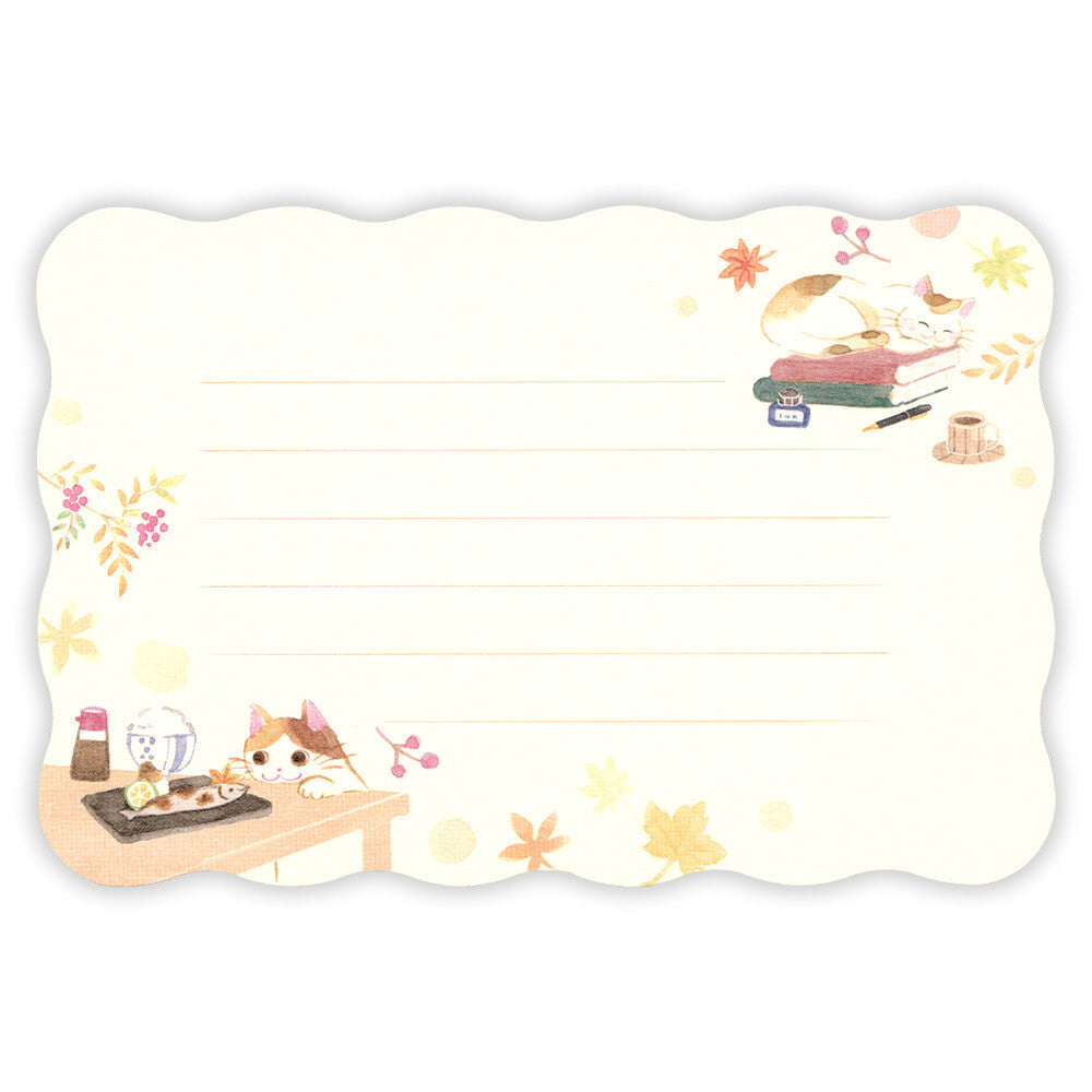 Cat in the Autumn Mini Letter Set