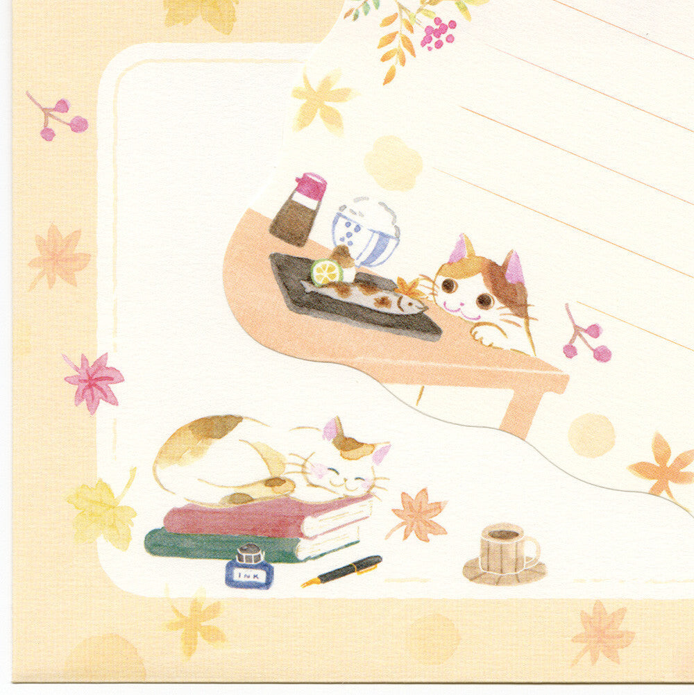 Cat in the Autumn Mini Letter Set