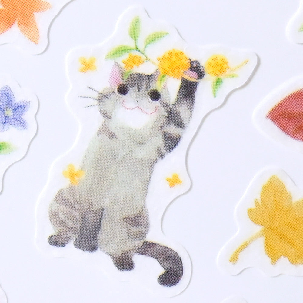 Cats in the Autumn Japanese Washi Stickers