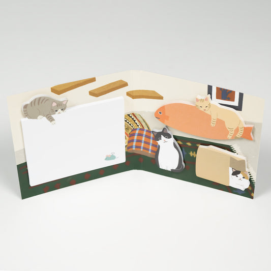 Cat Die Cut Sticky Notes Book