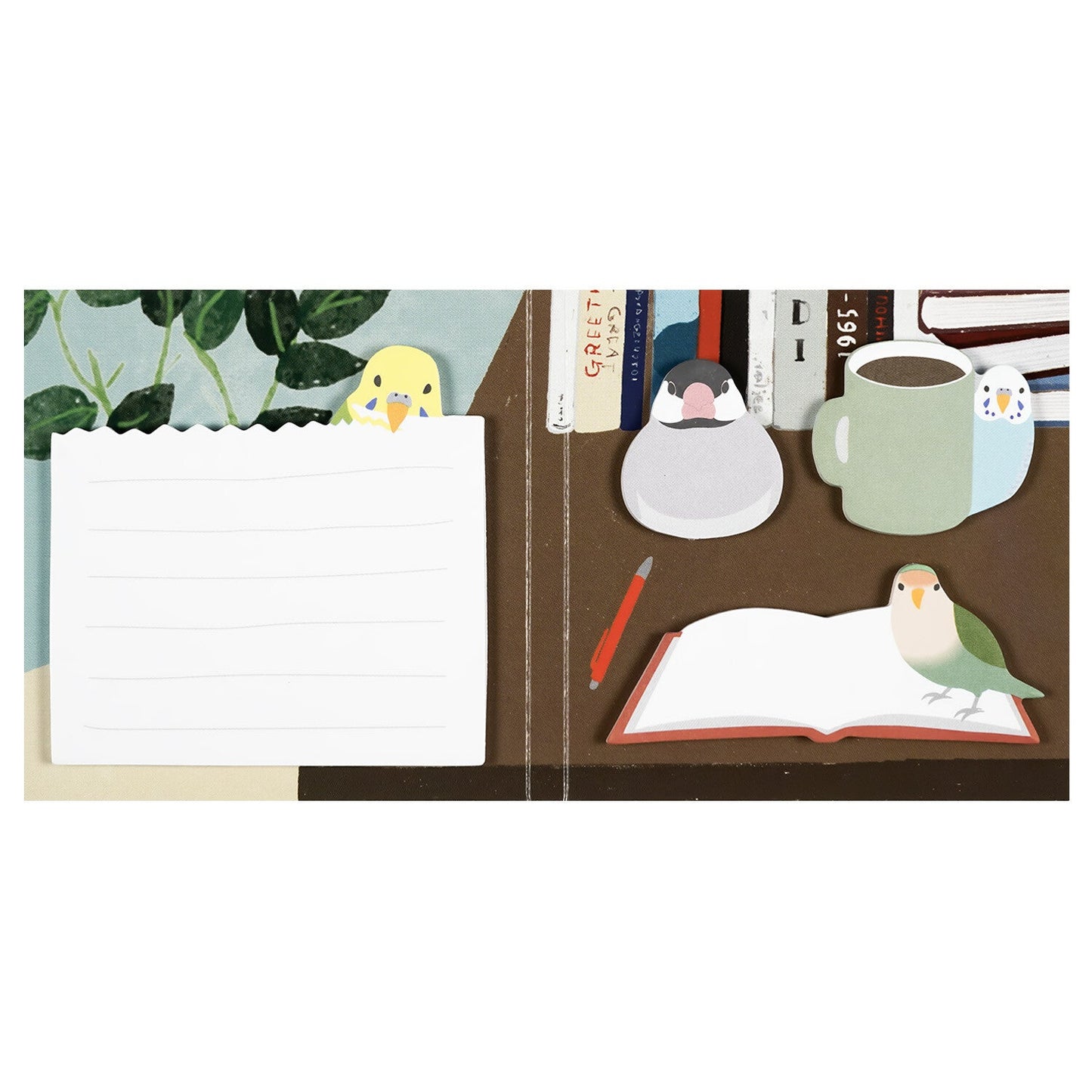 Die Cut Sticky Notes Book Budgie Love Bird Java Sparrow