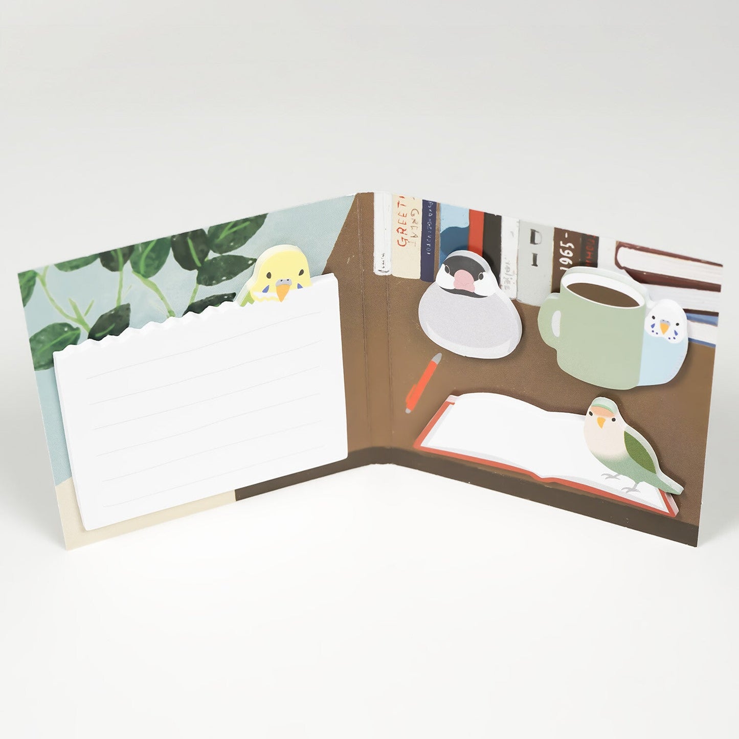 Die Cut Sticky Notes Book Budgie Love Bird Java Sparrow