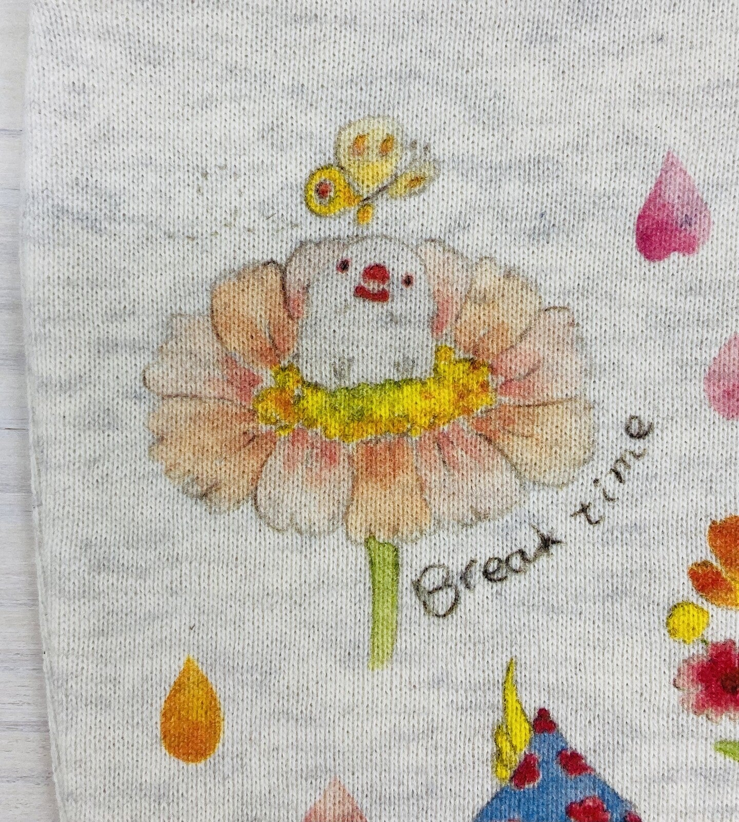 Birds & Flower Drawstring Bag Medium Size