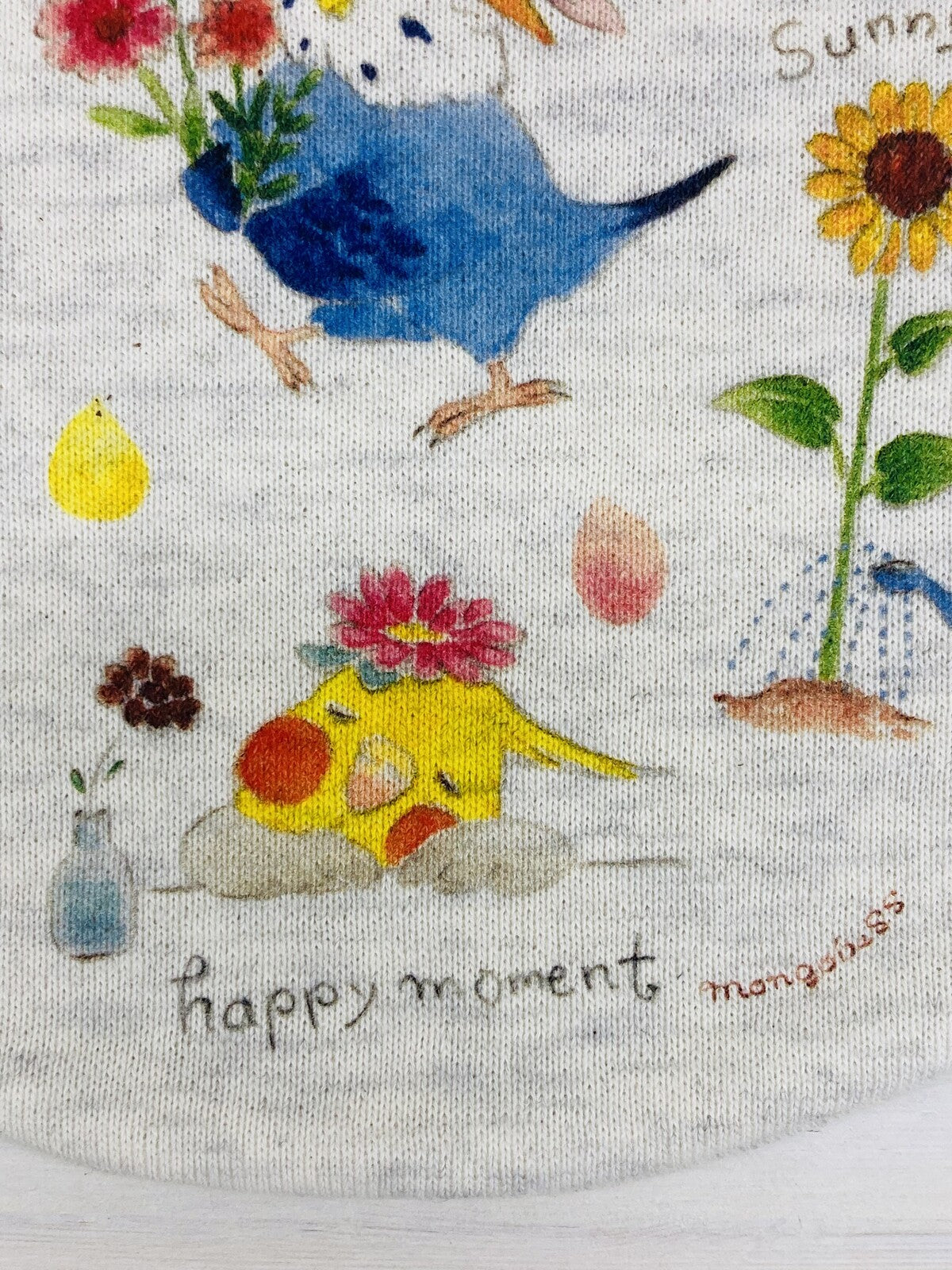 Birds & Flower Drawstring Bag Medium Size