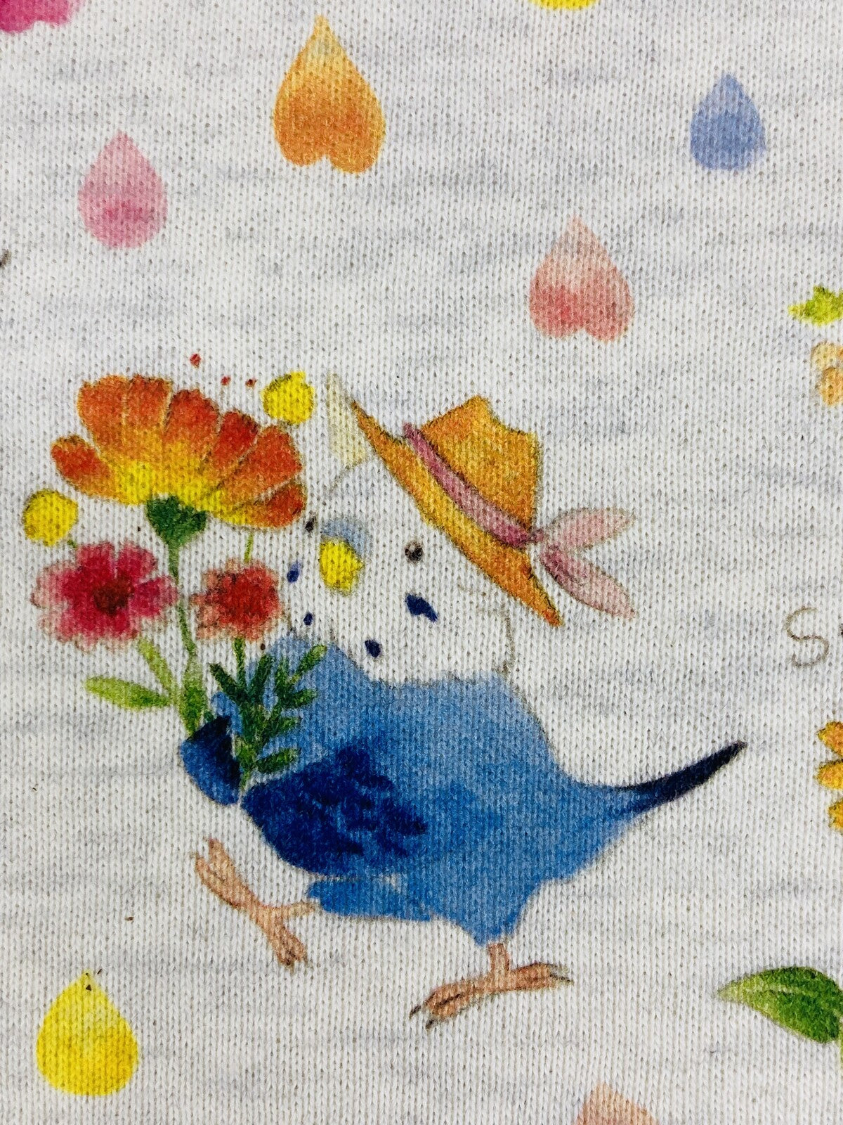 Birds & Flower Drawstring Bag Medium Size