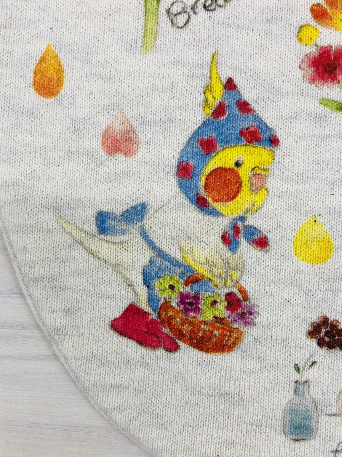 Birds & Flower Drawstring Bag Medium Size