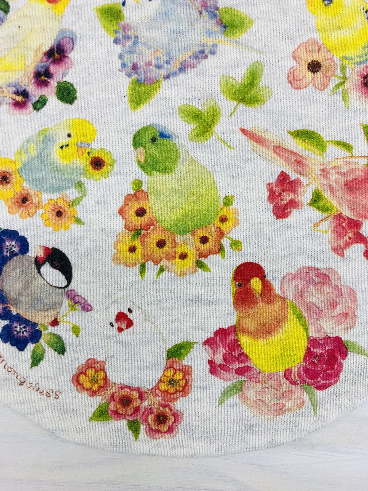 Birds &  Flower Drawstring Bag Medium Size