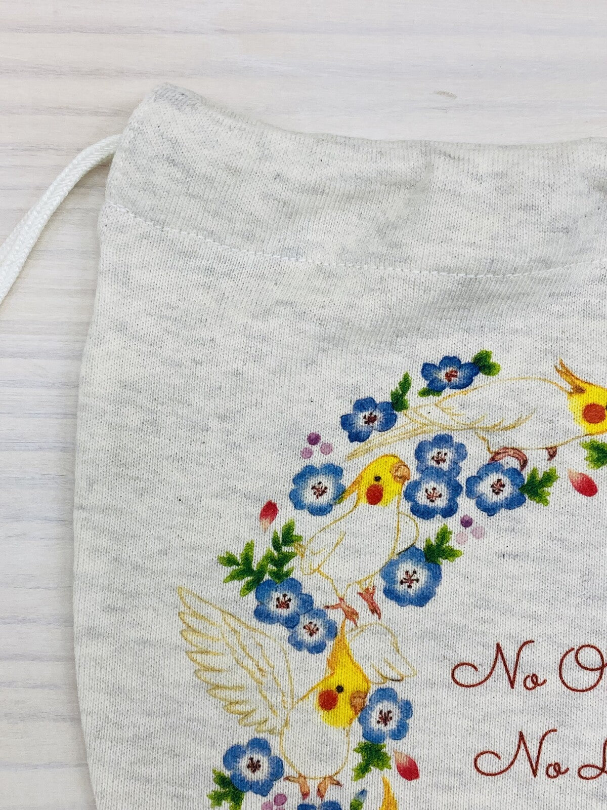 Cockatiel Wreath Drawstring Bag Medium Size