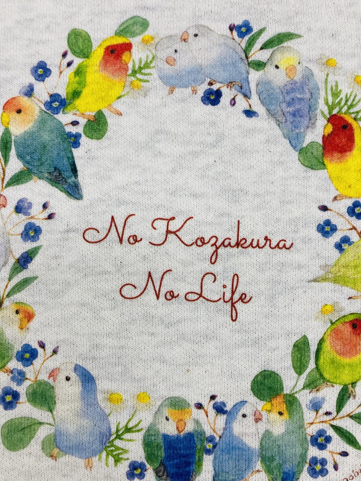 Lovebird Wreath Drawstring Bag Medium Size