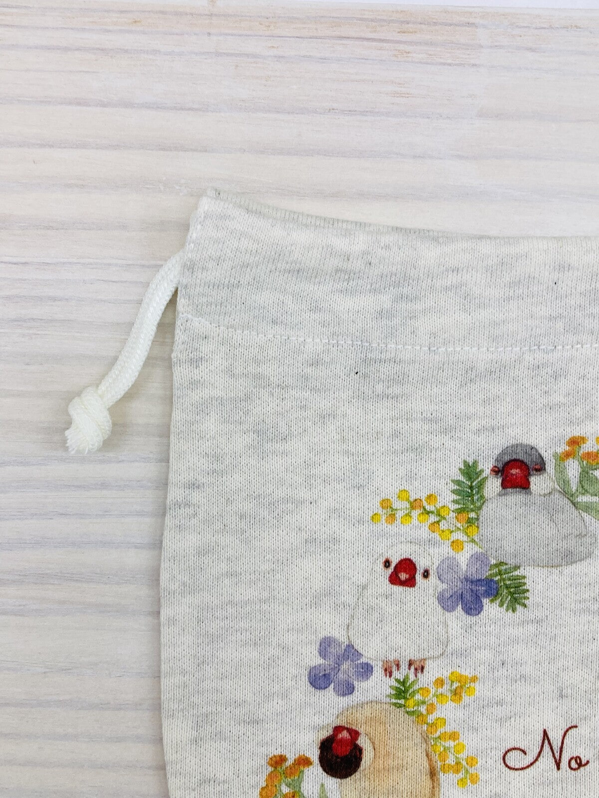 Java Sparrow Wreath Drawstring Bag Medium Size - Sweet Birdie Boutique International