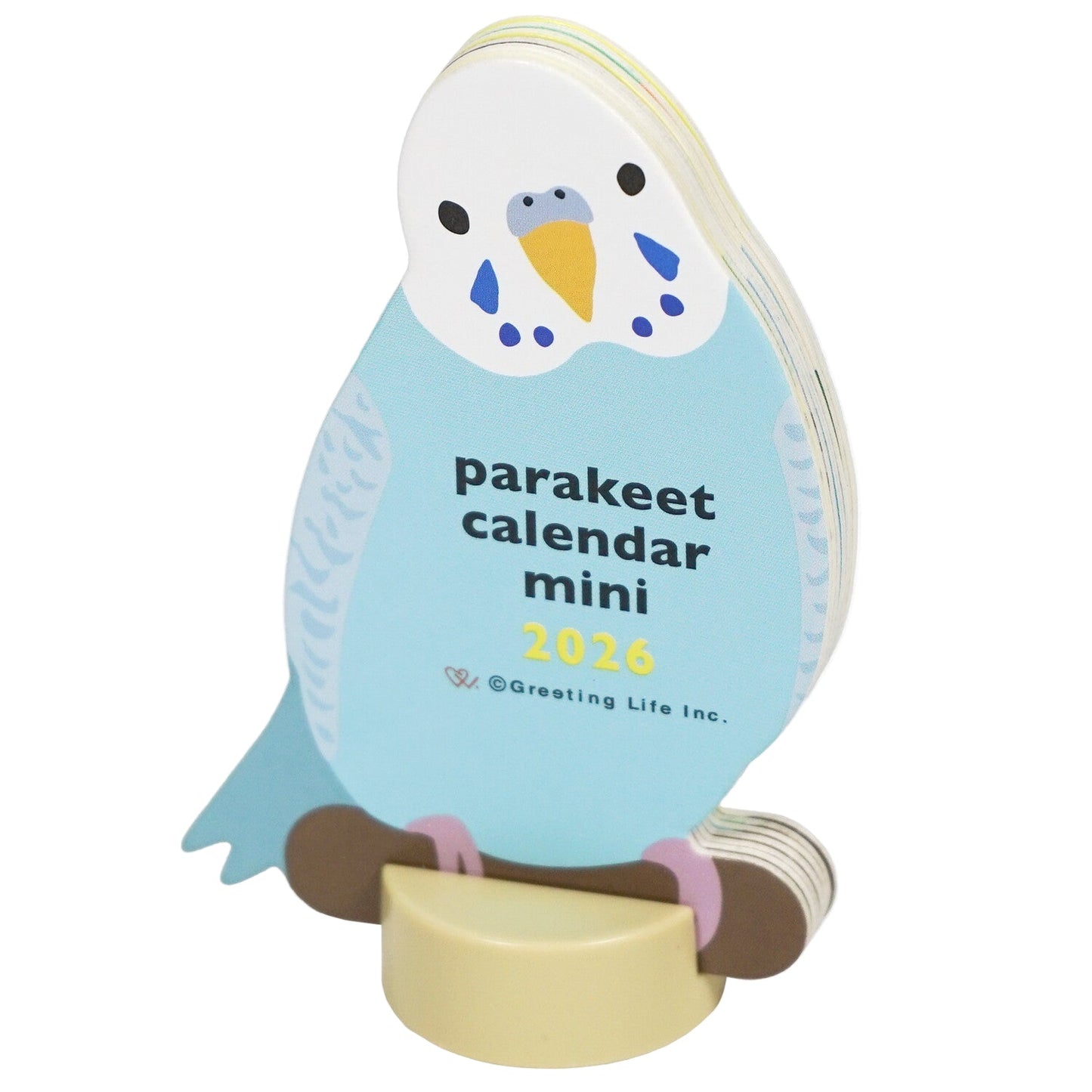 2026 Die Cut Calendar Budgie Cockatiel Lovebird Mini Size Stand Type　