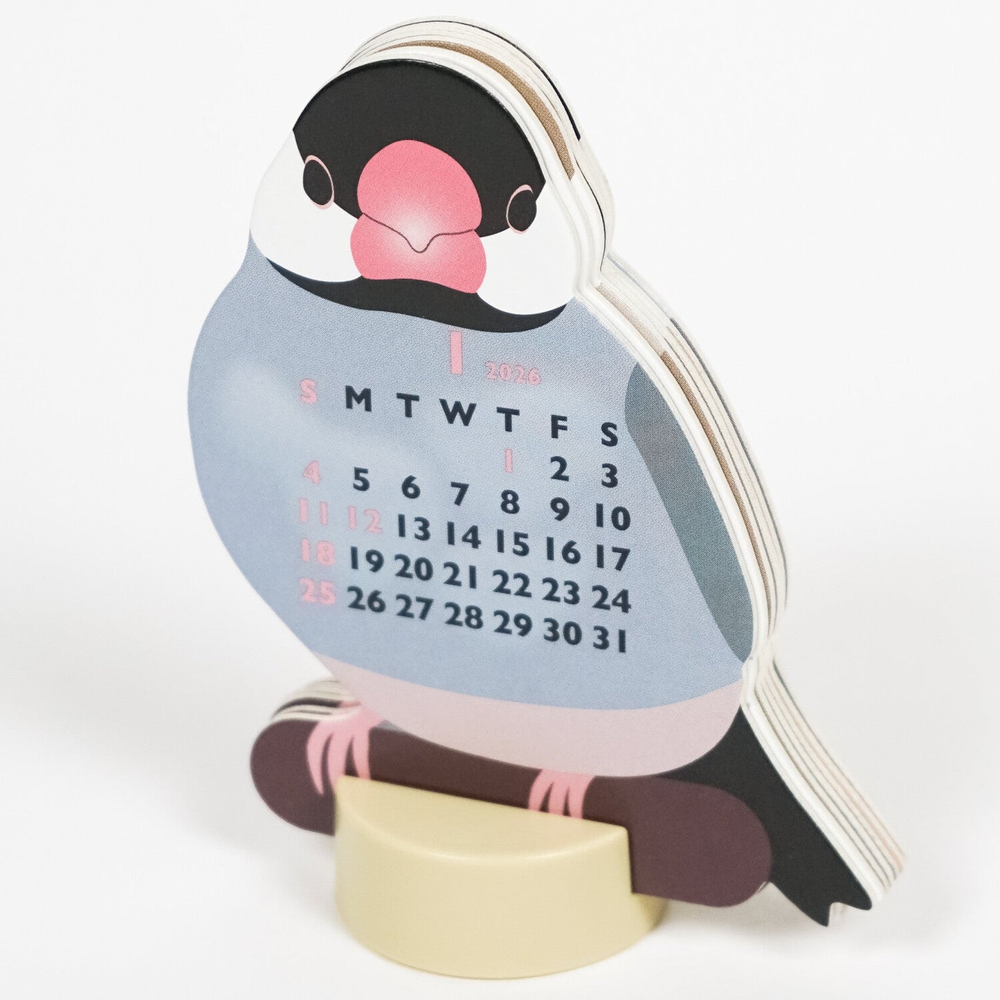 2026 Die Cut Calendar Java Sparrow Mini Size Stand Type　