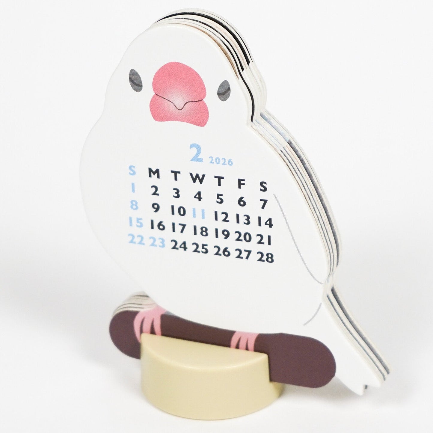 2026 Die Cut Calendar Java Sparrow Mini Size Stand Type　