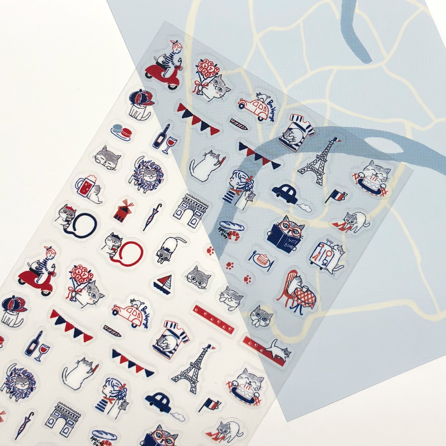 Chignon Cat France Stickers - Sweet Birdie Boutique International