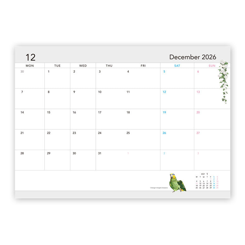 2027 Beautiful Birds Planner Diary Schedule Book A6 size (December 2026 Start)