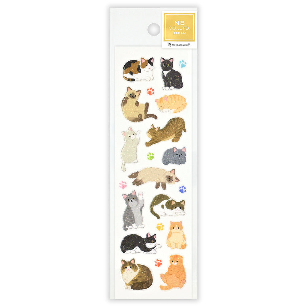 Cat Stickers with Glitter Accent