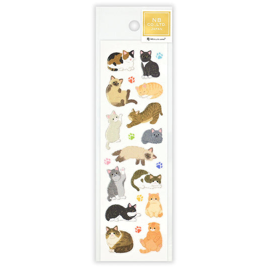 Cat Stickers with Glitter Accent