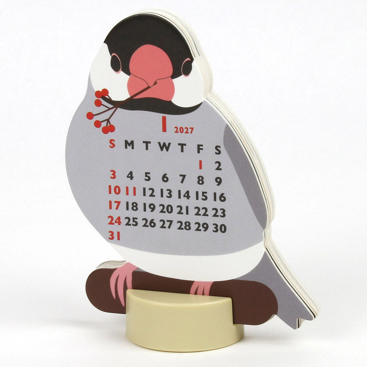 2027 Die Cut Calendar Java Sparrow Mini Size Stand Type