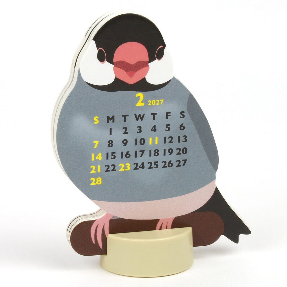 2027 Die Cut Calendar Java Sparrow Mini Size Stand Type