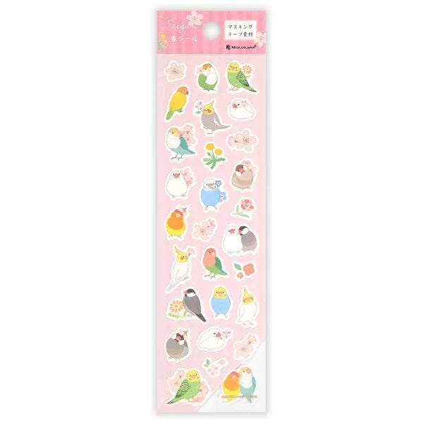 Birds in the Spring Japanese Washi Stickers