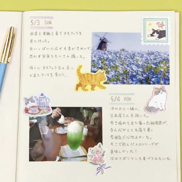 Cat Japanese Washi Stickers Pack - Sweet Birdie Boutique International