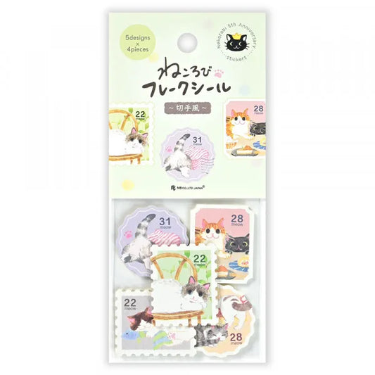 Cat Stickers Pack Nekorobi Postage Stamps