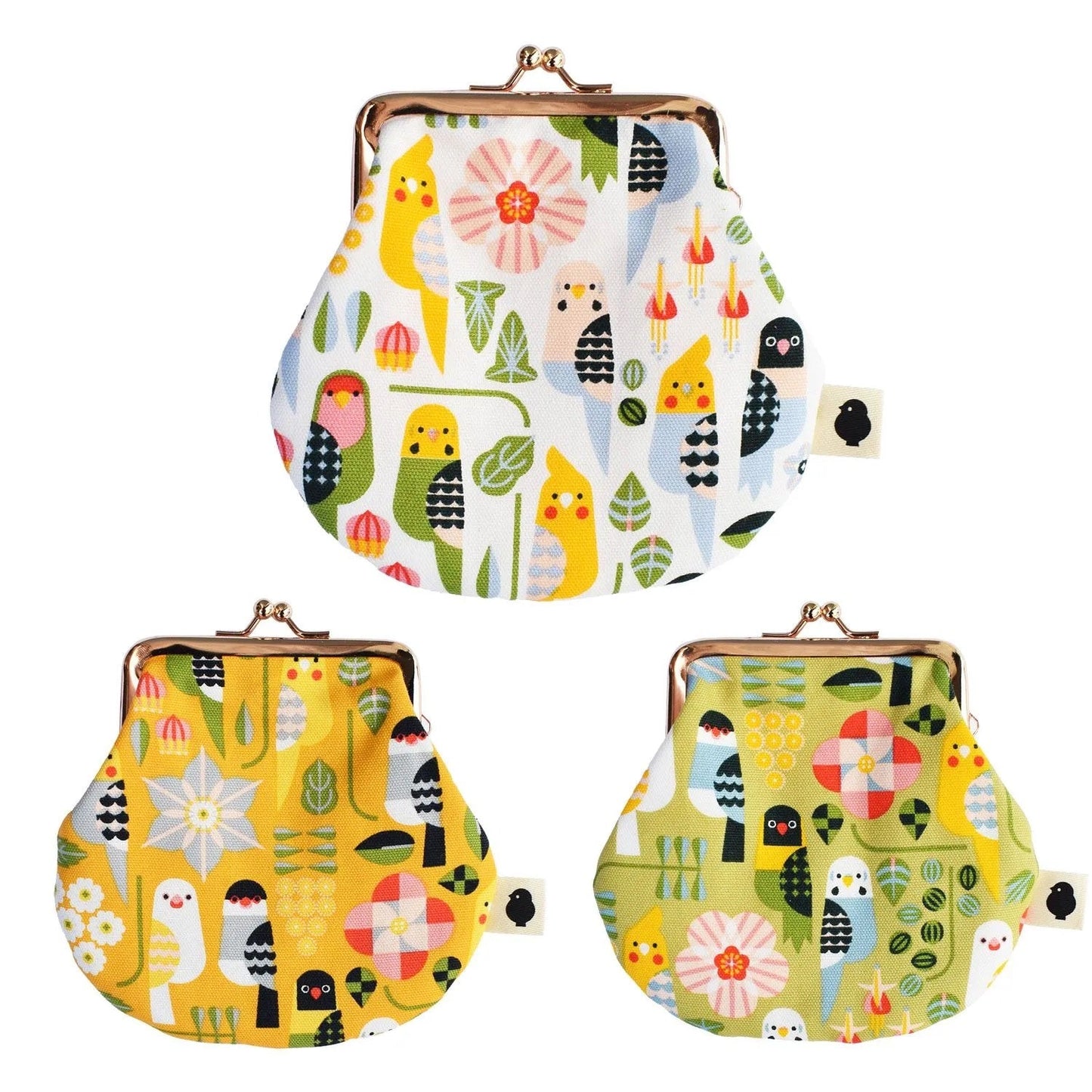 Birds & Flowers  Clasp Pouch (Specific Birds May Not Be Included Due to the Fabric Cut)