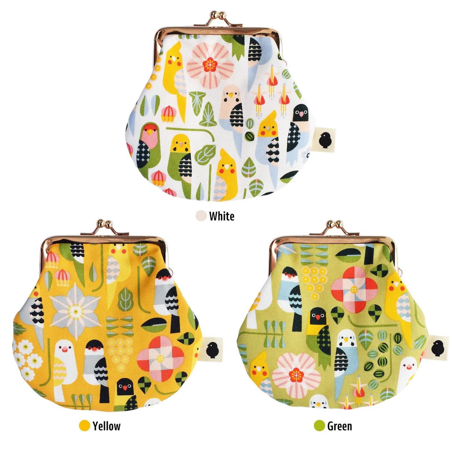 Birds & Flowers  Clasp Pouch (Specific Birds May Not Be Included Due to the Fabric Cut)