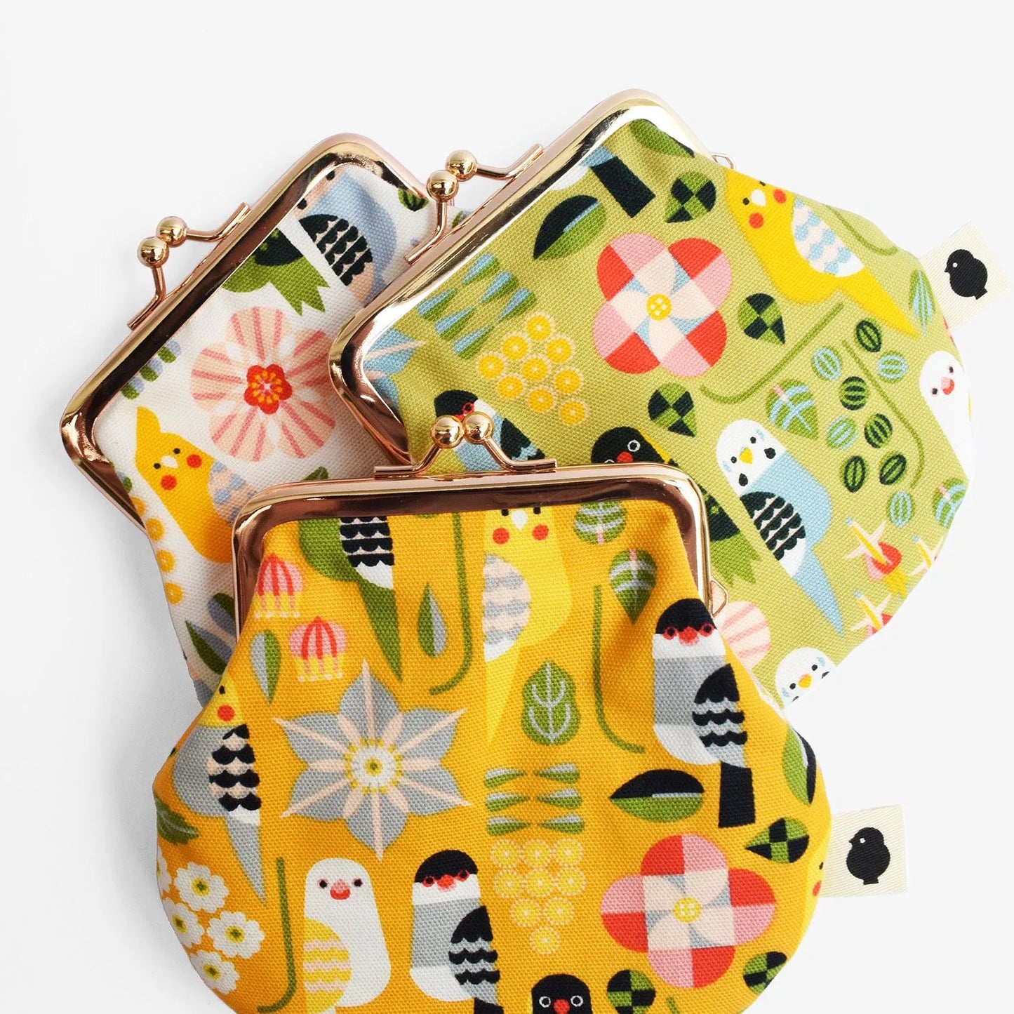 Birds & Flowers  Clasp Pouch (Specific Birds May Not Be Included Due to the Fabric Cut)