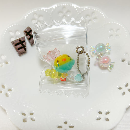 Budgie Candy Bag Shaker Charm Green