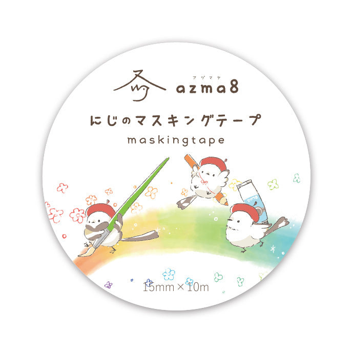 Long-tailed Tit Rainbow Japanese Washi Tape Masking Tape