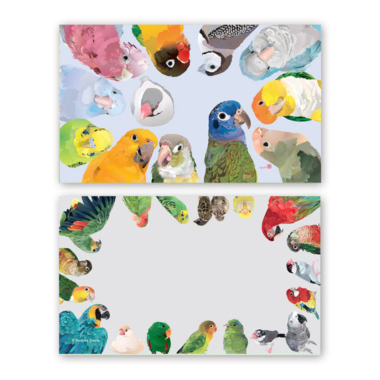 Set of 10 Birds Mini Message Card