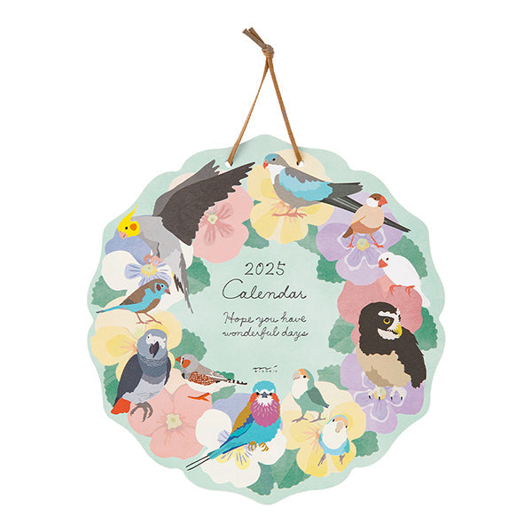 2025 Midori Bird & Flower Die Cut Wall Calendar