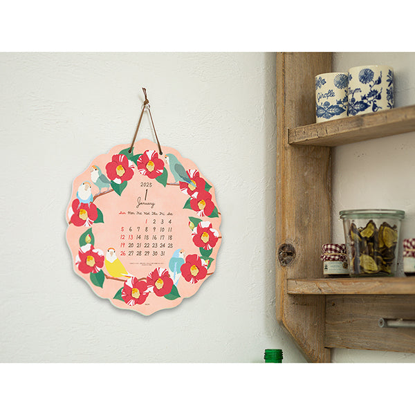 2025 Midori Bird & Flower Die Cut Wall Calendar