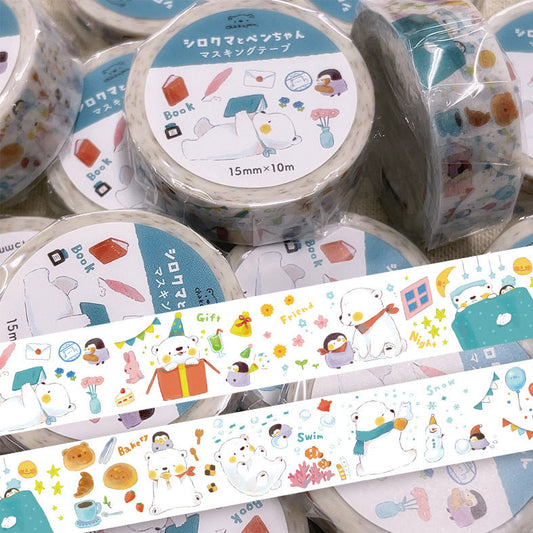 Polar Bear & Penguin Japanese Washi Tape Masking Tape