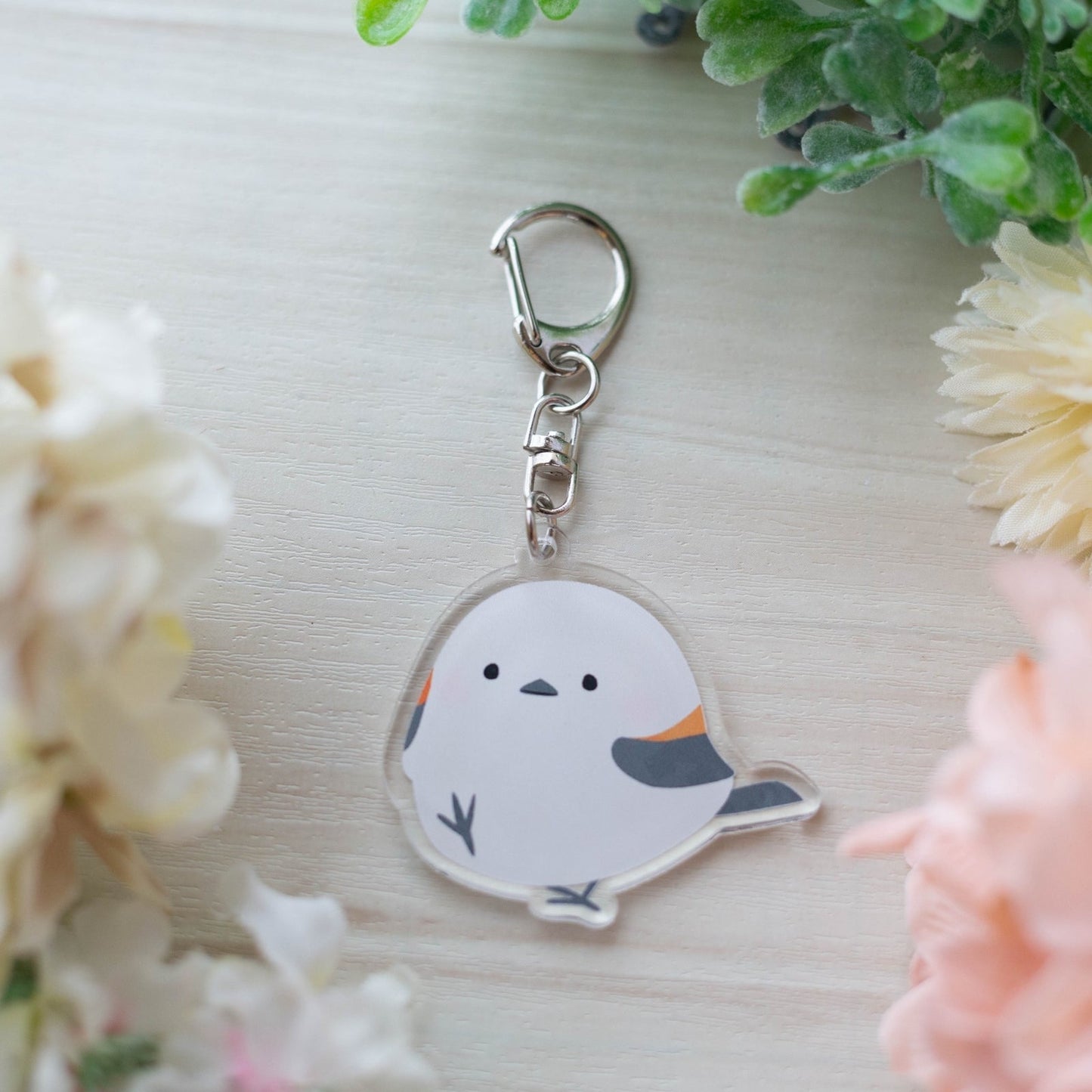 (Made-to-order requests are currently closed. Please wait until we reopen.) Made-to-Order Long-tailed Tit Acrylic Key Holder