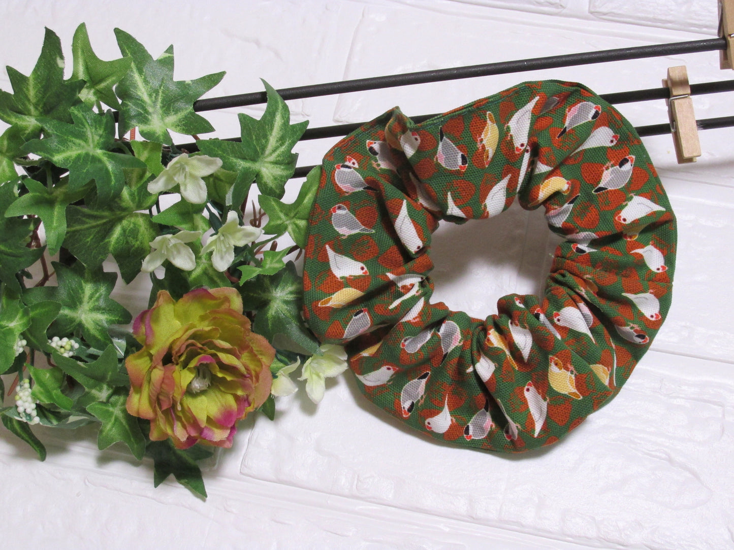 Java Sparrow  Handmade Cotton Scrunchie 4